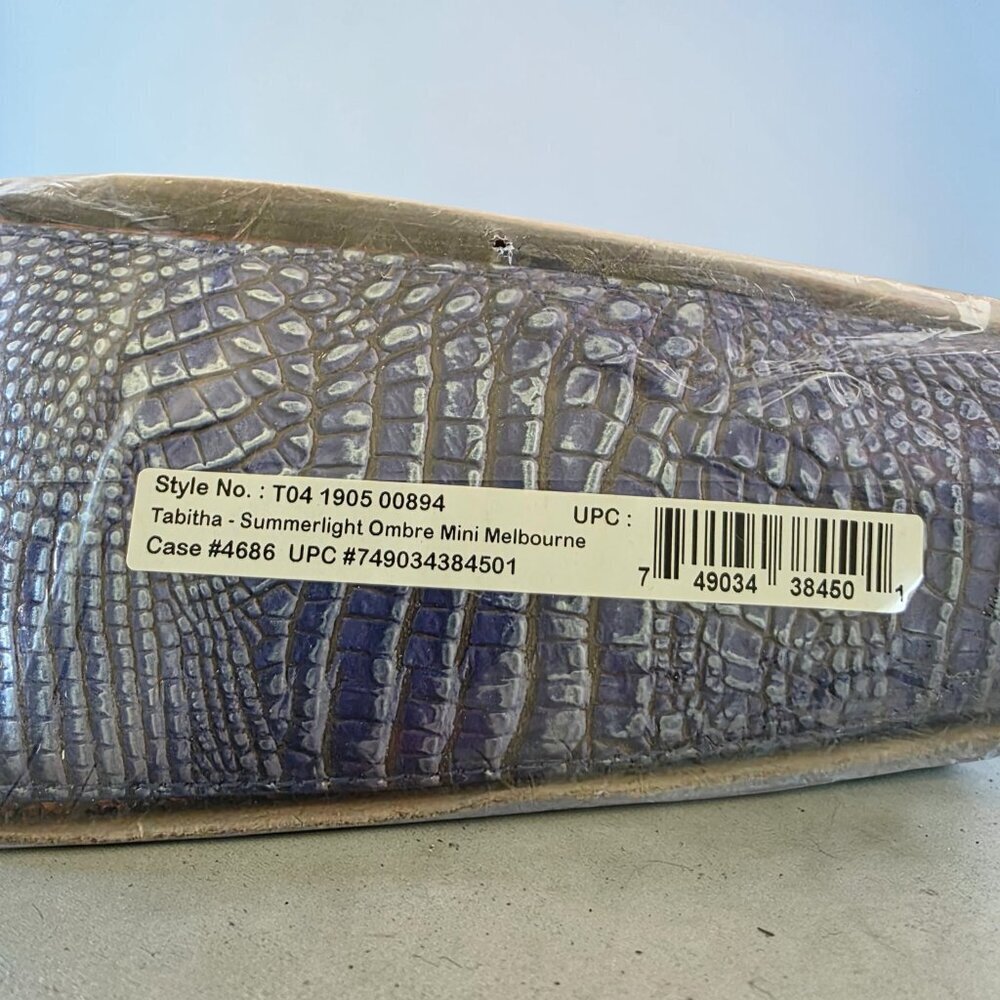 Brahmin Tabitha Melbourne Ombre Rainbow Shoulder Bag Croc Embossed Leather NWT - Picture 14 of 16
